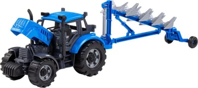 Cavallino Toys - Cavallino Tractor with Plow Blue Scale 1:32