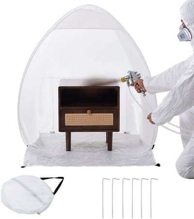 Pop-up Spuittent - Draagbare Spuitcabine - Verftent - Opvouwbaar - Snel Opzetbaar - Met Afzuigraam - Lichtgewicht - Ruim - Voor Binnen - 101,6x88,9x101,6 cm - 1 Stuk - Wit