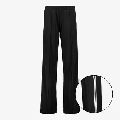 TwoDay dames wide leg broek met bies zwart wit - Maat L