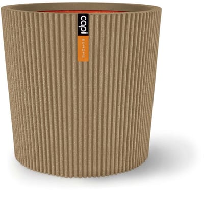 Capi Europe - Vaas conisch Groove NL - 36x34 - Beige - Opening Ø29 - Bloempot voor binnen en buiten - Levenslang garantie - Breukbestendig - 100% Recyclebaar - CO2 Neutraal geproduceerd - KGVBE612