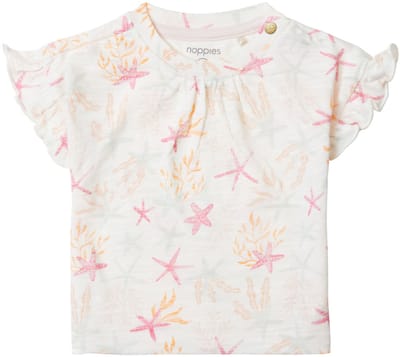 Noppies Girls Tee Chula short sleeve allover print Meisjes T-shirt - Whisper White - Maat 80