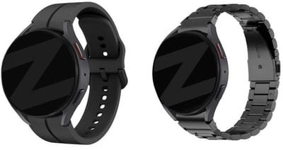 Bandz Bundel: Siliconen band ‘Extreme’ Zwart + Stalen band ‘Classic’ Zwart – geschikt voor Samsung Galaxy Watch 7 / 6 (Classic) / 5 (40 & 44mm, Pro) / 4 (Classic) / FE – sportief & luxe design