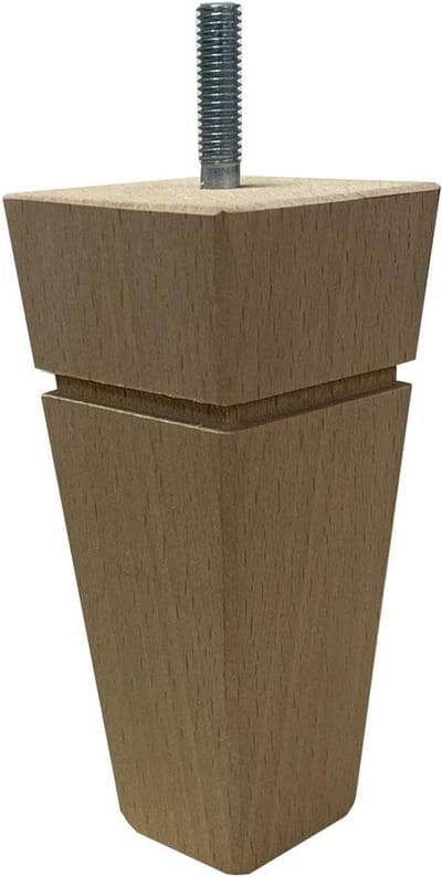FLE - Meubelpoot taps 5,5 bij 5,5 cm en hoogte 12 cm van massief hout (M8)
