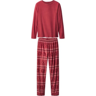 ESMARA Fleece dames pyjama (Rood, XS (32/34))