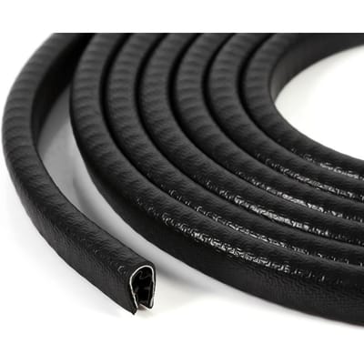 Bande de Protection de Bord de Porte de Voiture en Caoutchouc 300cm Moulure Garniture Clips Métalliques Intérieurs Bande d'Étanchéité noir