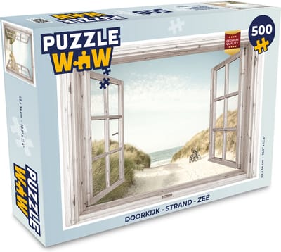 Puzzel Doorkijk - Strand - Zee - Legpuzzel - Puzzel 500 stukjes