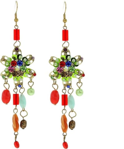Behave - Oorhangers met bloem en kralen - Boho festival look
