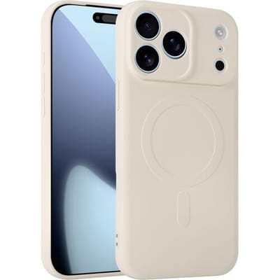 ShieldCase siliconen Magneet back cover geschikt voor iPhone 17 Pro Max (beige) – zacht hoesje met premium bescherming, perfecte pasvorm en stijlvol design