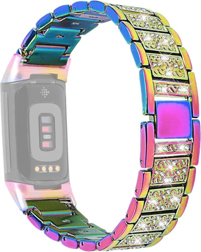 Stalen bandje - RVS - geschikt voor Fitbit Charge 5 / Charge 6 - multicolor