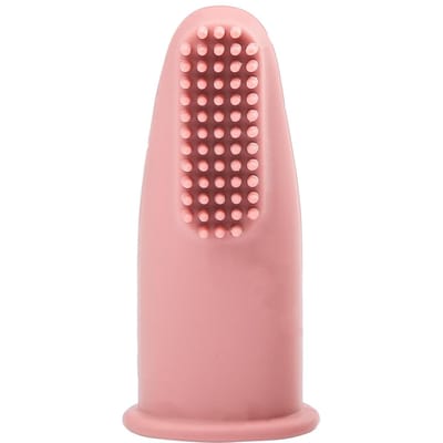 Brosse à dents Super douce pour animaux de compagnie, nettoyage des dents, soins de la mauvaise haleine, outil de brosse à dents en Silicone non toxique, fournitures de nettoyage pour chiens et chats rose