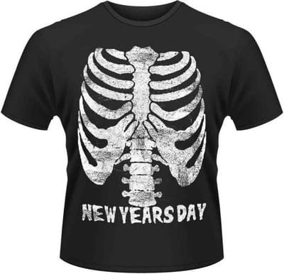 New Years Day Heren Tshirt -L- Ribcage Zwart