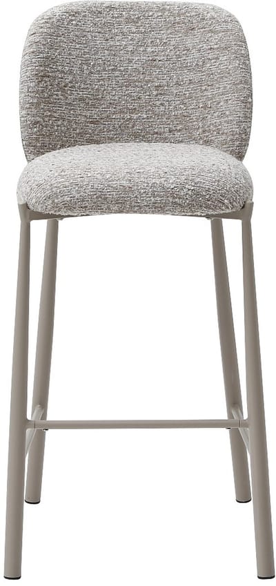 Vente-unique Set van 2 krukken in getextureerde stof en taupekleurig metaal - Beige - JIZAK