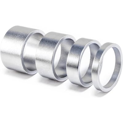 4 stuks/set Aluminium Fiets Balhoofdlager Ringen Mountainbike Voorvork Ringen Fiets Stuurpen Stuur zilver