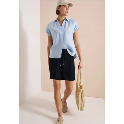High Waist shorts met Wide Legs en structuur