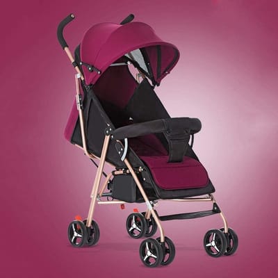 Kinderwagen - Buggy Draagbaar - Baby Vervoeren - Anti-shock Ontwerp - 46 x 63 x 94 cm - Paars