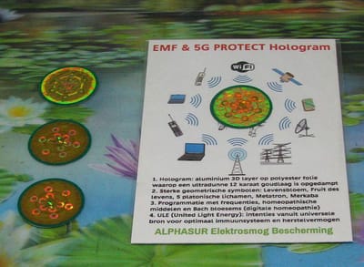 Orgoniet antismog 4-laags 33 mm met hologram en shungiet (4 stuks)