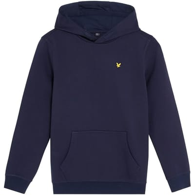 Lyle & Scott Hoodie met kangoeroezak en geborduurd logo voor kinderen (Donkere marine)