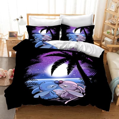 Stitch Print Slaapkamer beddengoed set dekbedovertrek Kerstcadeaus Comforte Cartoon Met kussensloop geschikt voor kinderen en volwassenen US King(264*228cm)3pcs