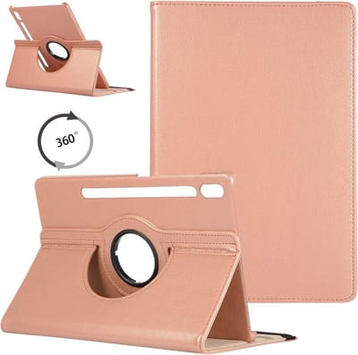 LuxeBass Tablet hoesje 360 geschikt voor Samsung Galaxy Tab S8 - Rosegoud