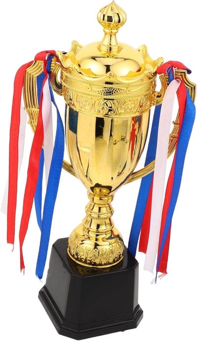 Sport Trofee - Prijzen Beker - Wedstrijden Vieren - Stijlvol Modern Design - 32 centimeter - Goud