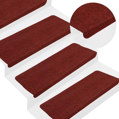 vidaXL - Trapmatten - zelfklevend - 15 - st - 65x24,5x3,5 - cm - rood