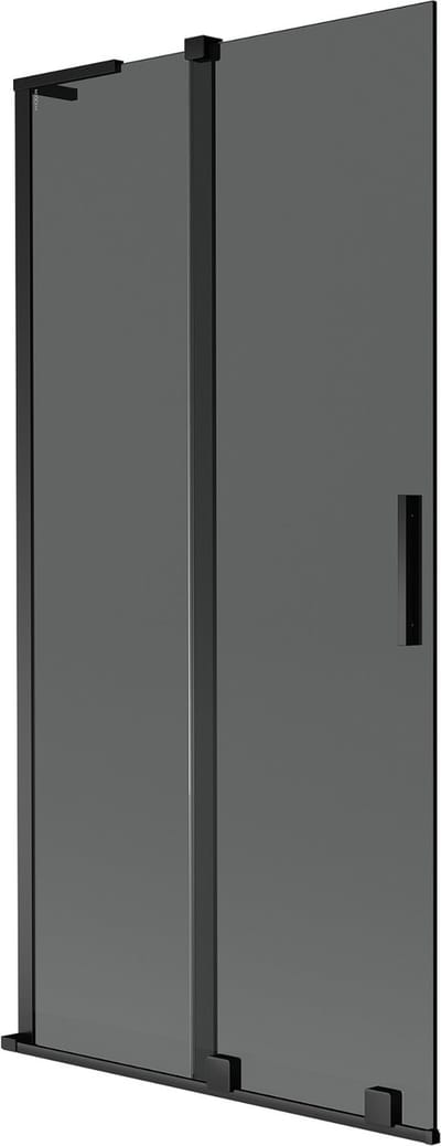 Mexen Velar L badwandpaneel tweedelig schuifbaar 90 x 150 , grafiet, zwart - 896-090-003-41-70