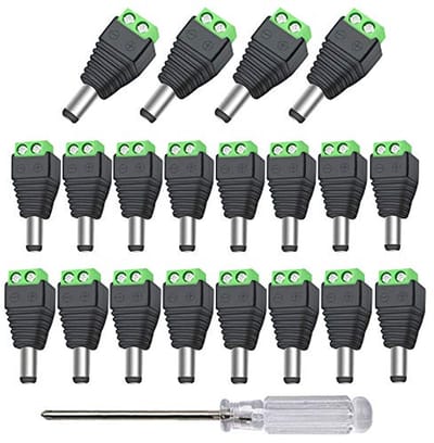 50 Stuks 12 V / 24 V DC Mannen Stekker, 2,1 x 5,5 mm voor CCTV-Camera's