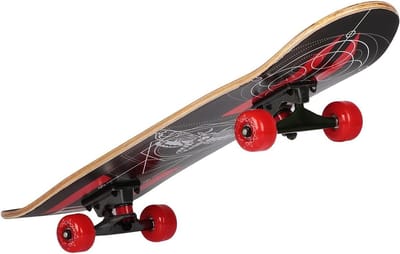 Skateboard volwassenen - Kinder skateboard - Skatepark tricks - 9-laags esdoornhout - 79x20 cm - Zwart rood