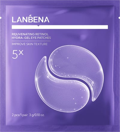 LANBENA Retinol Hydra-Gel Oogmaskers – Onder Oog Patches tegen Donkere Kringen, Wallen & Fijne Lijntjes – Hydraterende Eye Patches – 5 Paar 10 stuks