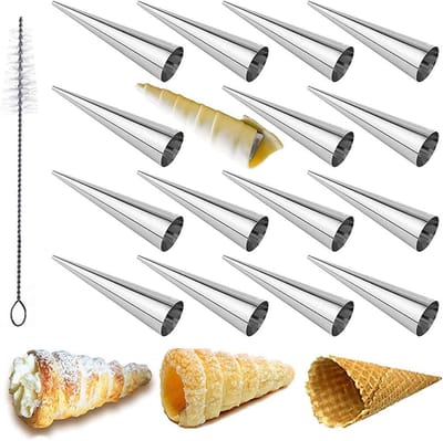 30 Stuks RVS Mallen voor Roomhoorntjes en Croissants - Ideaal voor Cannoli, IJs en Gebak