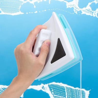 Magnetische Ramenwasser - Dubbelzijdig Glasreiniger - Ramen Schoonmaken - Driehoekig Ontwerp - 5-15 mm - Wit
