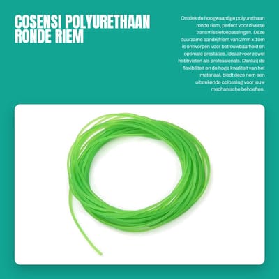 Dailygoods- Aandrijfriem Slijtvast - Polyurethaan Ronde Riem - 2mm x 10m - Duurzaam - Hoogwaardige Constructie - Betrouwbare Prestaties - Transmissieriem