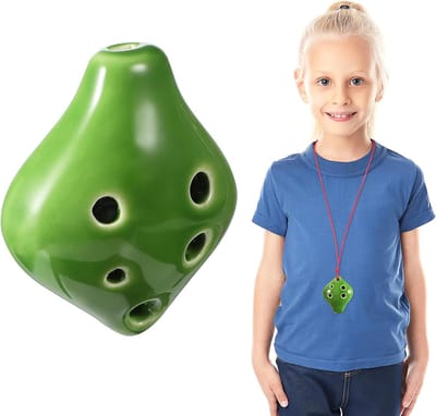 Keramische Ocarina - Aardewerken Fluit Mini - Muziek Leren Spelen - 6-Gats Ontwerp - 5 x 2.5 x 6 cm