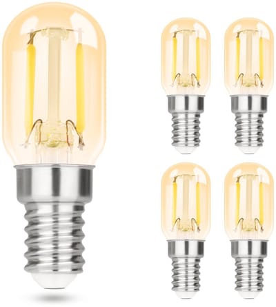 NETTLIFE T22 LED - LED Lampen - E14 Lichtborn - Amber - Ø 2.2 cm - Filament lamp - 6000K Koel Wit Licht - 2W - Vintage Gloeilamp - 4 Stuks