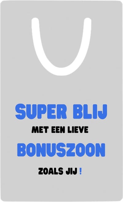Hacebo® - super blij met een lieve bonuszoon zoals jij metalen boekenlegger - Zoon - de liefste bonuszoon - verjaardag - cadeautje voor zoon - zoon artikelen - kado - geschenk Bladwijzer boekenleggers - 7.6 cm x 5cm