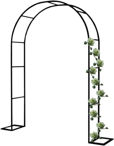 Rose Arch Trellis For Climbing Plants,Metal Garden Arch Arbor Arbor Arches With Foot,Climbing Aid,Climbing Rack,Entry Trellis Grate,Garden Decoration,Wedding Decorations,Patio Outdoor,Black,White