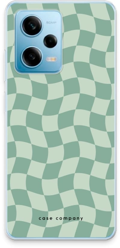 Case Company® - Hoesje geschikt voor Xiaomi Redmi Note 12 Pro 5G hoesje - Grid Groen - Soft Cover Telefoonhoesje - Bescherming aan alle Kanten en Schermrand