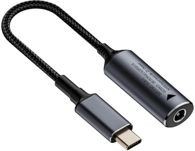 DrPhone PowerBridge 5525 – DC 5.5x2.5 Female naar USB-C Male PD Adapter – 140W – Zwart