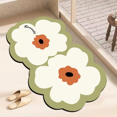 Speciaal gevormde Bloem Diatomeeënaarde Mat Toilet Absorberende Mat Antislip Mat Huishoudelijke Deurmat Toiletdeur Sneldrogende Mat 40*60cm