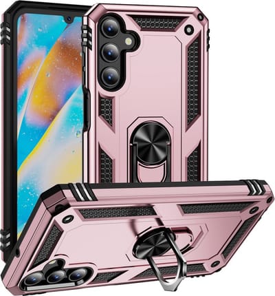 Coverup Hoesje - Geschikt voor Samsung Galaxy A15 Hoesje - Coverup Ring Kickstand Back Cover - Rose Gold