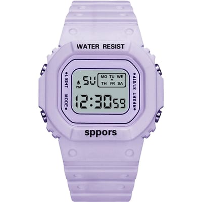 LED Elektronisch Sport Horloge Waterdicht Lichtgewicht Lichtgevend Smartwatch voor Jongens Meisjes Roze paars