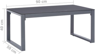 Salontafel Aluminium - Bijzettafel Koffietafel - Terras Woonkamer - Industriële Uitstraling - 90x50x40 cm - Aluminium