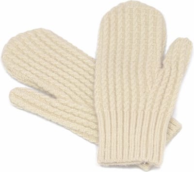 Crème wanten - dames - gebreide wanten - one size - ecru handschoenen - roomwit - acryl - STUDIO Ivana