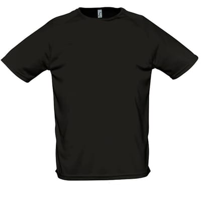 SOLS Heren Sportief T-Shirt met korte mouwen Performance (Zwart)