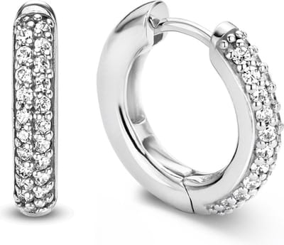 TI SENTO Dames Oorbellen - 925 zilver - Zirconia wit - 7557ZI
