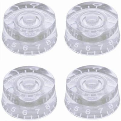 4 Pièces Boutons de Volume pour Guitare Boutons Chapeau Haut Vitesse Volume Tonalité Contrôle de Pédale Pour Guitare Électrique Basse Transparent gray