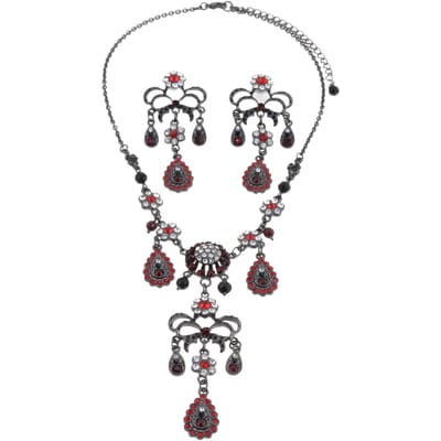 Behave – Sieradenset – Rood – Gunmetal – Barok – Statement – Avondlook