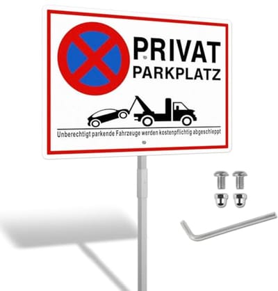 XL Privacybord voor Parkeerplaats - Reflecterend Aluminium met Montagemateriaal 25 x 35 cm