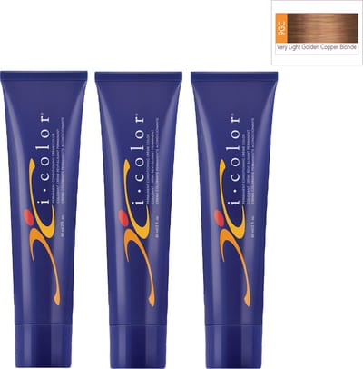 ISO i color Permanent Conditioning Crème Color 60ml 9GC Light Golden Copper Blonde x 3 tubes