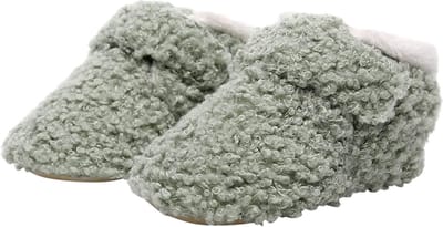 Steppies Babyslofjes met Antislipzolen - Groen - Maat 16-17 (0-6 maanden, 11 cm) - Zachte Pluche Slofjes